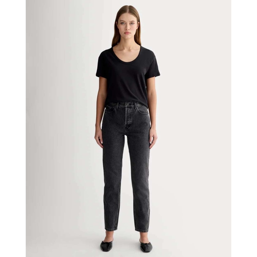 Everlane Curvy 90s Cheeky Straight Jeans Womens 25 Washed Black High Rise NWT‎